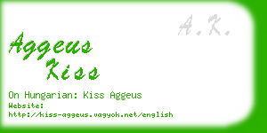 aggeus kiss business card